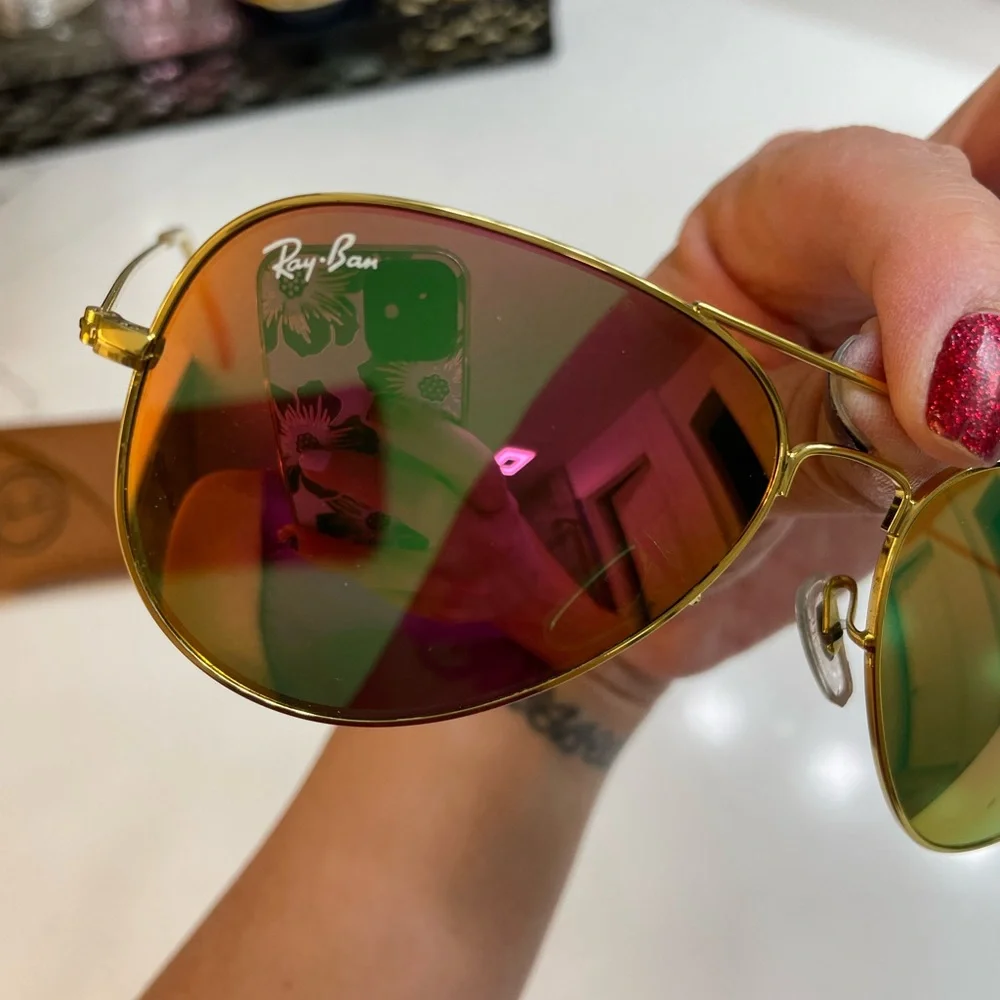 SOLD Ray-Ban pink flash aviator sunglasses - Picture 3 of 4